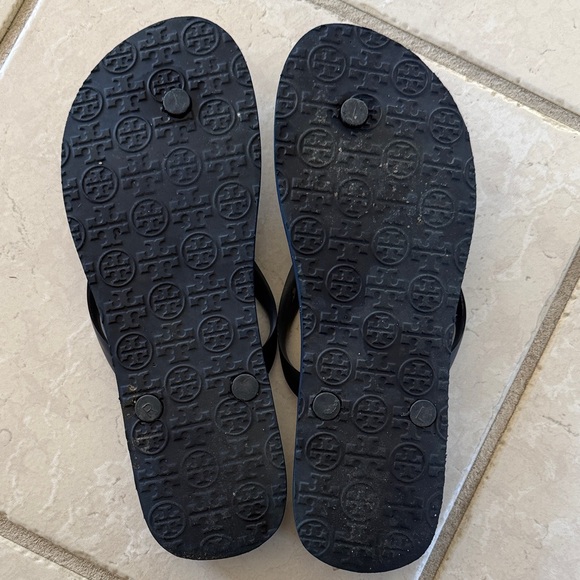 Tory Burch Navy and White Flip Flops - Picture 2 of 2